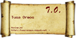 Tusa Ormos névjegykártya